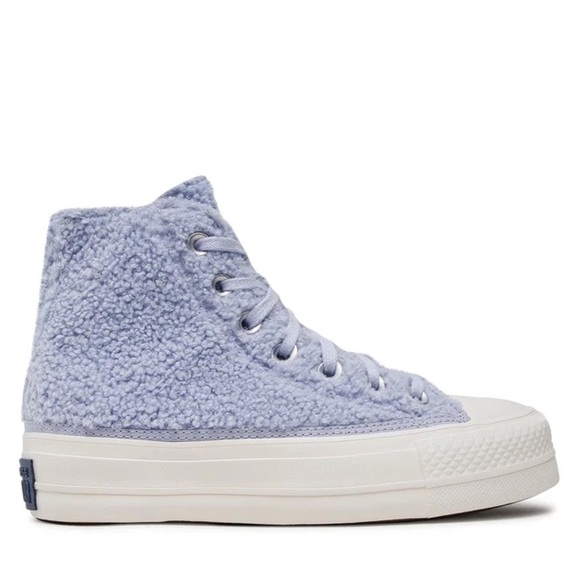 Converse Women’s Chuck Taylor All Star Platform High 'Cozy Sherpa - Ghost' Shoes - Picture 2 of 16